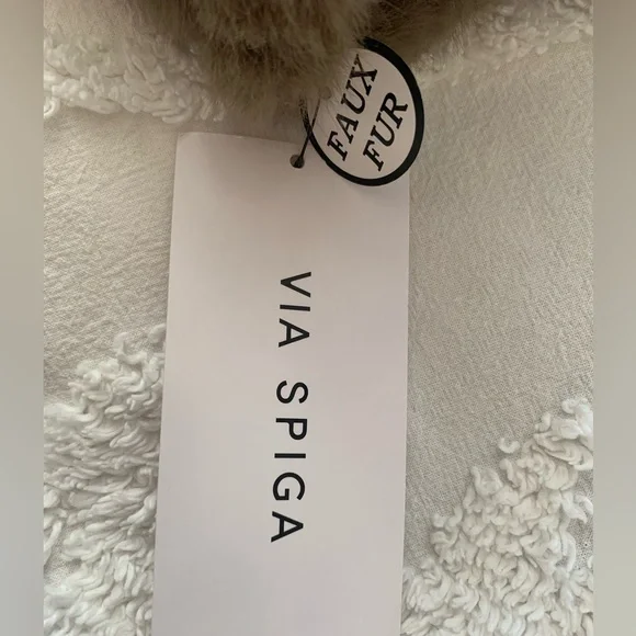 NWT Via Spiga Faux Fur Coat: Dark Taupe, Fir Lining, Pockets, Button/Snap XL - Picture 13 of 15